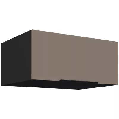 Hlboká digestorová skrinka LUNARA - šírka 80 cm, tmavo béžová / čierna