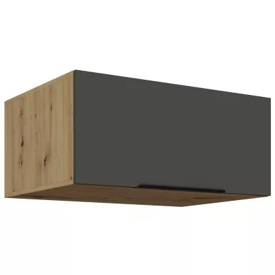 Hlboká digestorová skrinka LUNARA - šírka 80 cm, grafit / dub artisan