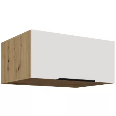 Hlboká digestorová skrinka LUNARA - šírka 80 cm, biela / dub artisan
