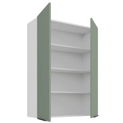 Vysoká horná kuchynská skrinka LUNARA - šírka 80 cm, zelená/biela