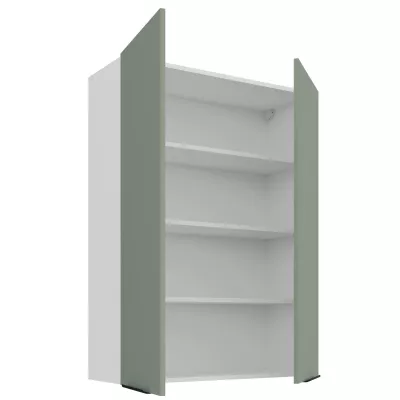 Vysoká horná kuchynská skrinka LUNARA - šírka 80 cm, zelená/biela