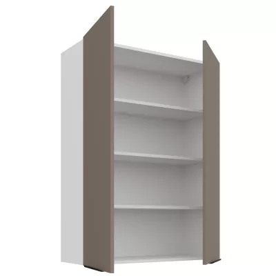 Vysoká horná kuchynská skrinka LUNARA - šírka 80 cm, tmavo béžová / biela