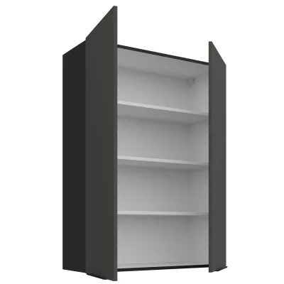 Vysoká horná kuchynská skrinka LUNARA - šírka 80 cm, grafit / čierna