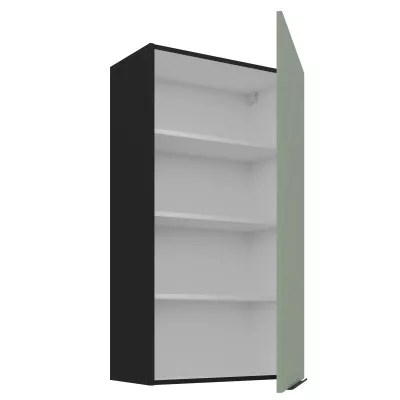 Vysoká horná kuchynská skrinka LUNARA - šírka 60 cm, zelená / čierna