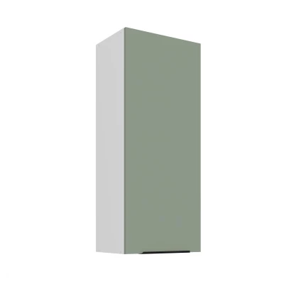 Vysoká horná kuchynská skrinka LUNARA - šírka 45 cm, zelená / biela