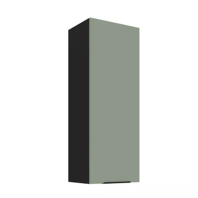 Vysoká horná kuchynská skrinka LUNARA - šírka 40 cm, zelená / čierna
