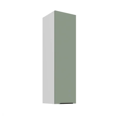 Vysoká horná kuchynská skrinka LUNARA - šírka 30 cm, zelená / biela