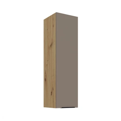 Vysoká horná kuchynská skrinka LUNARA - šírka 30 cm, tmavo béžová / dub artisan