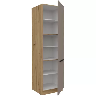Potravinová skriňa LUNARA - šírka 60 cm, tmavo béžová / dub artisan