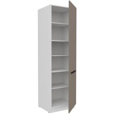 Potravinová skriňa LUNARA - šírka 60 cm, tmavo béžová / biela