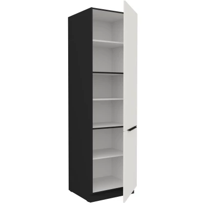 Potravinová skriňa LUNARA - šírka 60 cm, biela / čierna
