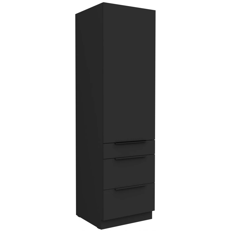 Potravinová skriňa so šuplíkmi LUNARA - šírka 60 cm, čierna