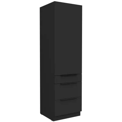 Potravinová skriňa so šuplíkmi LUNARA - šírka 60 cm, čierna