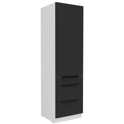 Potravinová skriňa so šuplíkmi LUNARA - šírka 60 cm, čierna / biela