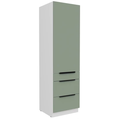 Potravinová skriňa so šuplíkmi LUNARA - šírka 60 cm, zelená / biela