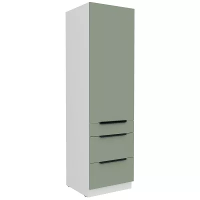 Potravinová skriňa so šuplíkmi LUNARA - šírka 60 cm, zelená / biela