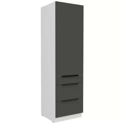 Potravinová skriňa so šuplíkmi LUNARA - šírka 60 cm, grafit / biela
