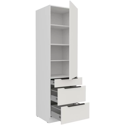 Potravinová skriňa so šuplíkmi LUNARA - šírka 60 cm, biela