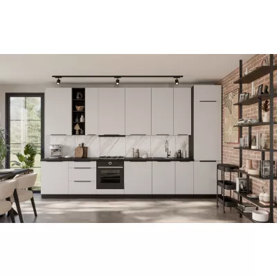 Potravinová skriňa so šuplíkmi LUNARA - šírka 60 cm, biela / čierna