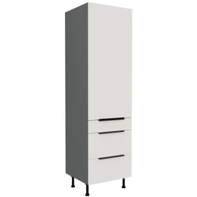 Potravinová skriňa so šuplíkmi LUNARA - šírka 60 cm, biela / antracit