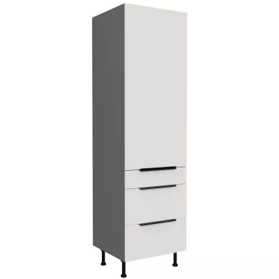 Potravinová skriňa so šuplíkmi LUNARA - šírka 60 cm, biela / antracit