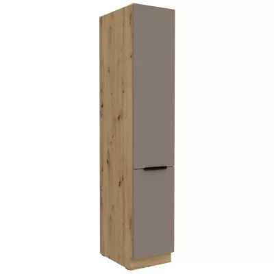 Potravinová skriňa LUNARA - šírka 40 cm, tmavo béžová / dub artisan