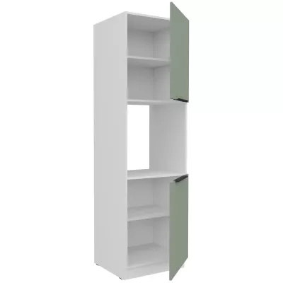 Kuchynská skriňa na vstavanú rúru LUNARA - šírka 60 cm, zelená / biela