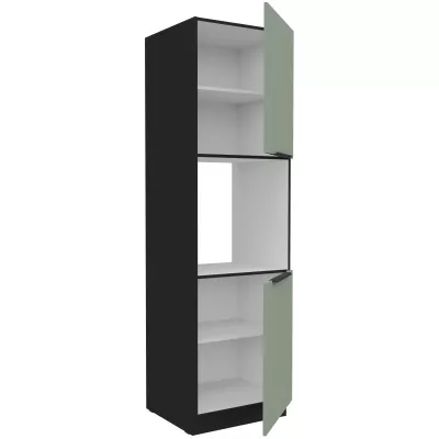 Kuchynská skriňa na vstavanú rúru LUNARA - šírka 60 cm, zelená / čierna