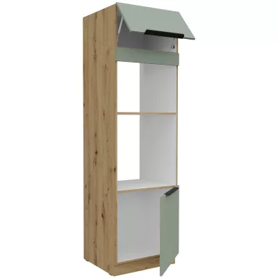 Skriňa na vstavané spotrebiče LUNARA - šírka 60 cm, zelená / dub artisan