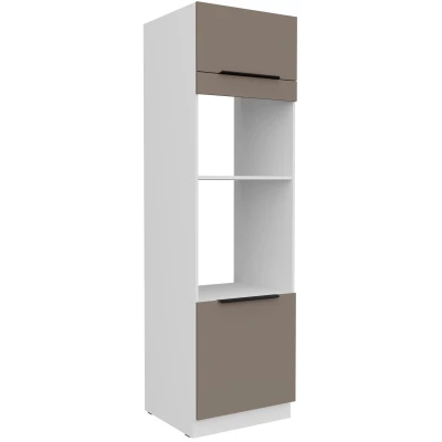 Skriňa na vstavané spotrebiče LUNARA - šírka 60 cm, tmavo béžová / biela