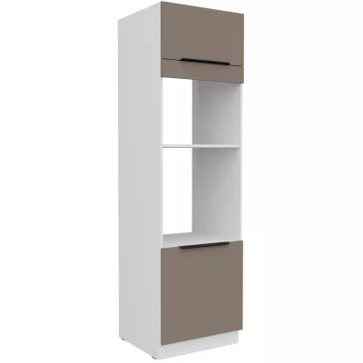 Skriňa na vstavané spotrebiče LUNARA - šírka 60 cm, tmavo béžová / biela