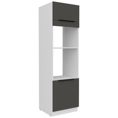 Skriňa na vstavané spotrebiče LUNARA - šírka 60 cm, grafit / biela