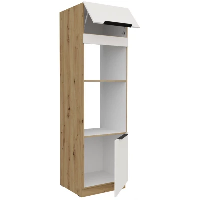 Skriňa na vstavané spotrebiče LUNARA - šírka 60 cm, biela / dub artisan