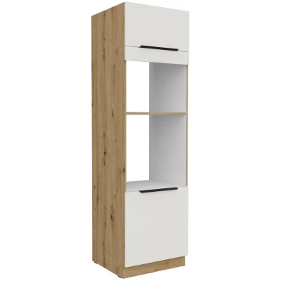 Skriňa na vstavané spotrebiče LUNARA - šírka 60 cm, biela / dub artisan