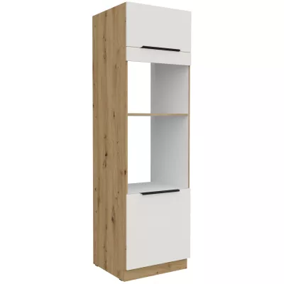 Skriňa na vstavané spotrebiče LUNARA - šírka 60 cm, biela / dub artisan