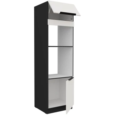 Skriňa na vstavané spotrebiče LUNARA - šírka 60 cm, biela / čierna