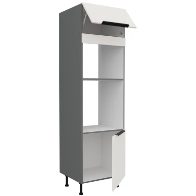 Skriňa na vstavané spotrebiče LUNARA - šírka 60 cm, biela / antracit
