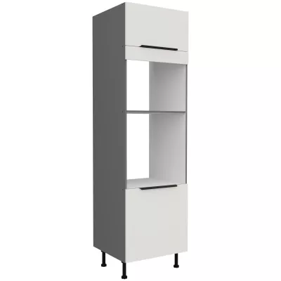 Skriňa na vstavané spotrebiče LUNARA - šírka 60 cm, biela / antracit