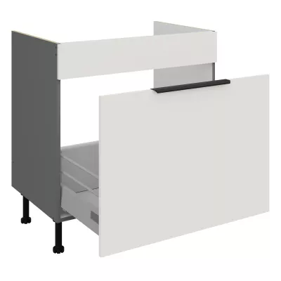 Dolná skrinka na drez LUNARA - šírka 80 cm, biela / antracit