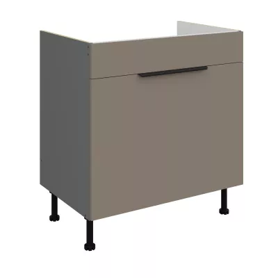 Dolná skrinka na drez LUNARA - šírka 80 cm, tmavo béžová / antracit