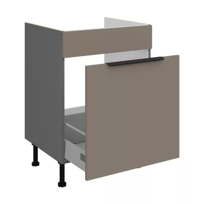 Dolná skrinka na drez LUNARA - šírka 60 cm, tmavo béžová / antracit