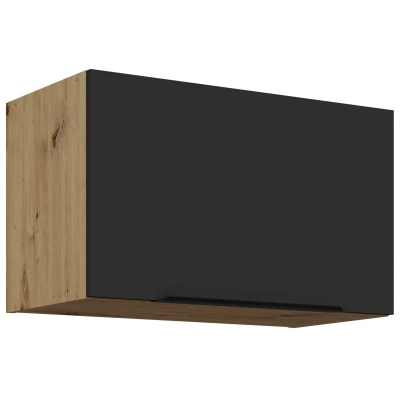 Digestorová skrinka LUNARA - šírka 60 cm, čierna / dub artisan