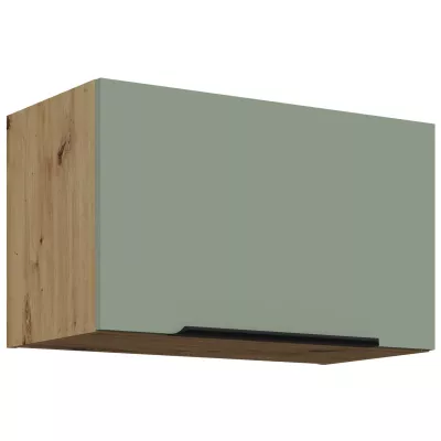 Digestorová skrinka LUNARA - šírka 60 cm, zelená / dub artisan