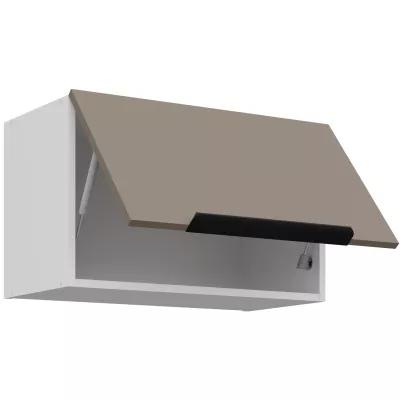 Digestorová skrinka LUNARA - šírka 60 cm, tmavo béžová / biela