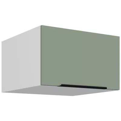 Horná hlboká skrinka s výklopnými dvierkami LUNARA - šírka 60 cm, zelená / biela