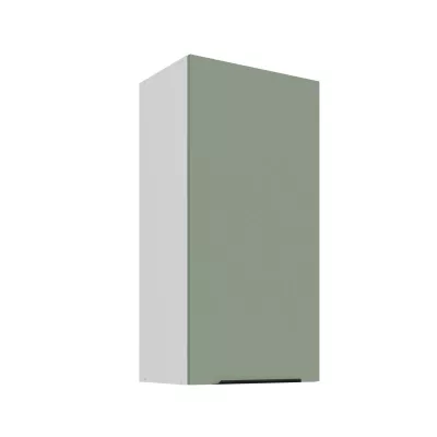 Vysoká horná skrinka LUNARA - šírka 45 cm, zelená / biela