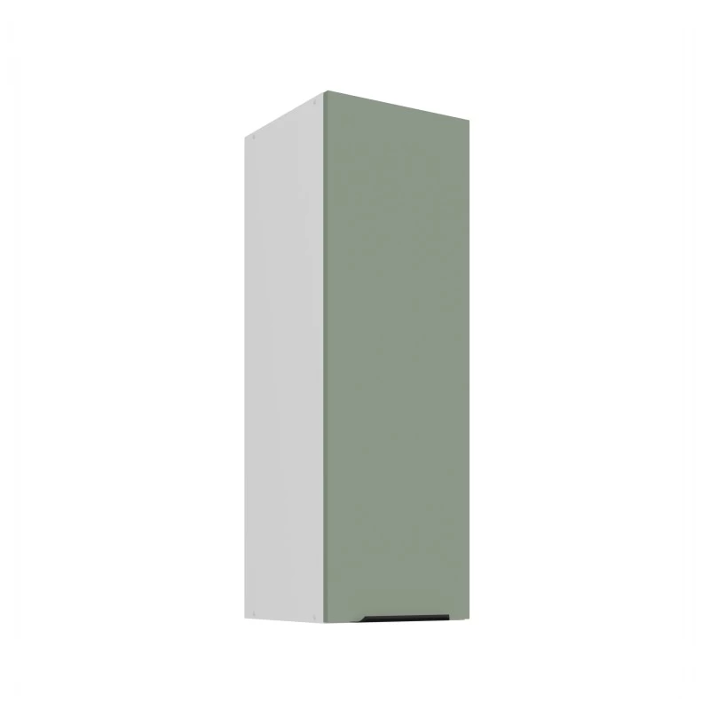 Vysoká horná skrinka LUNARA - šírka 30 cm, zelená / biela