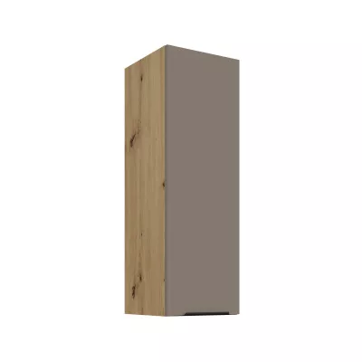 Vysoká horná skrinka LUNARA - šírka 30 cm, tmavo béžová / dub artisan