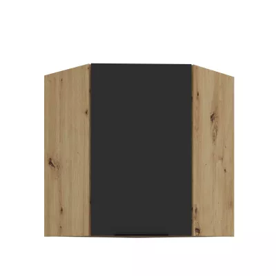 Horná rohová skrinka LUNARA 1 - 60x60 cm, čierna / dub artisan