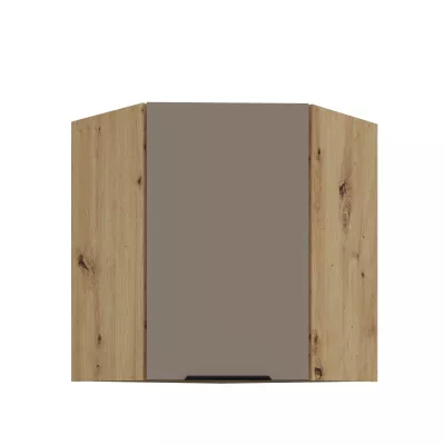 Horná rohová skrinka LUNARA 1 - 60x60 cm, tmavo béžová / dub artisan